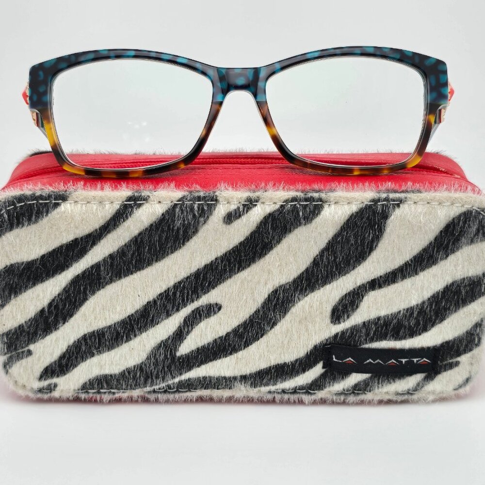 La Matta LM3144 Col. 3 Green Tortoise Eyeglasses Frame w/ Case Italy 53-16-135